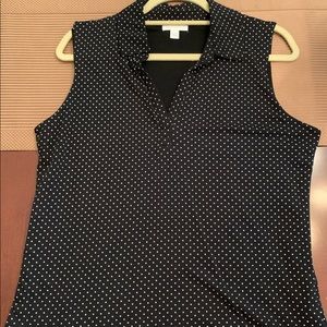 Charter club sleeveless polkadot blouse